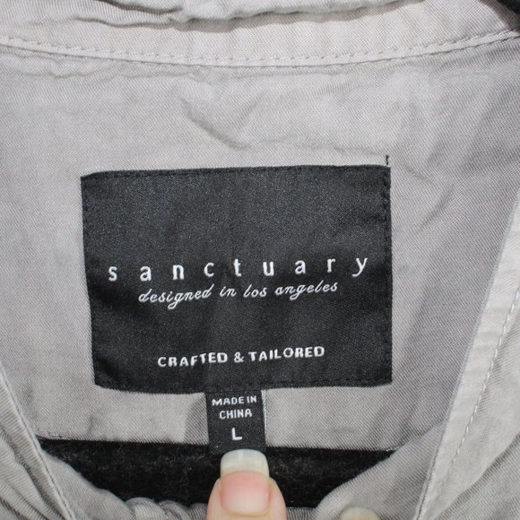 Sanctuary Gray 100% Lyocell Snap Button Front Pockets Jacket Size L - Picture 4 of 9